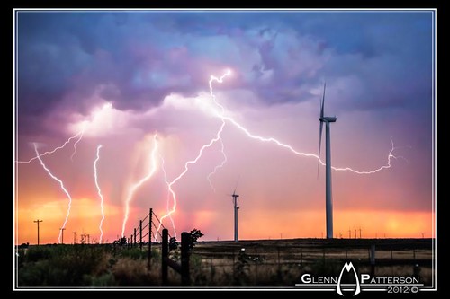 sunset sky storm oklahoma windmill weather clouds cool colorful pretty awesome glenn patterson thunderstorm lightning windturbine gmp1993
