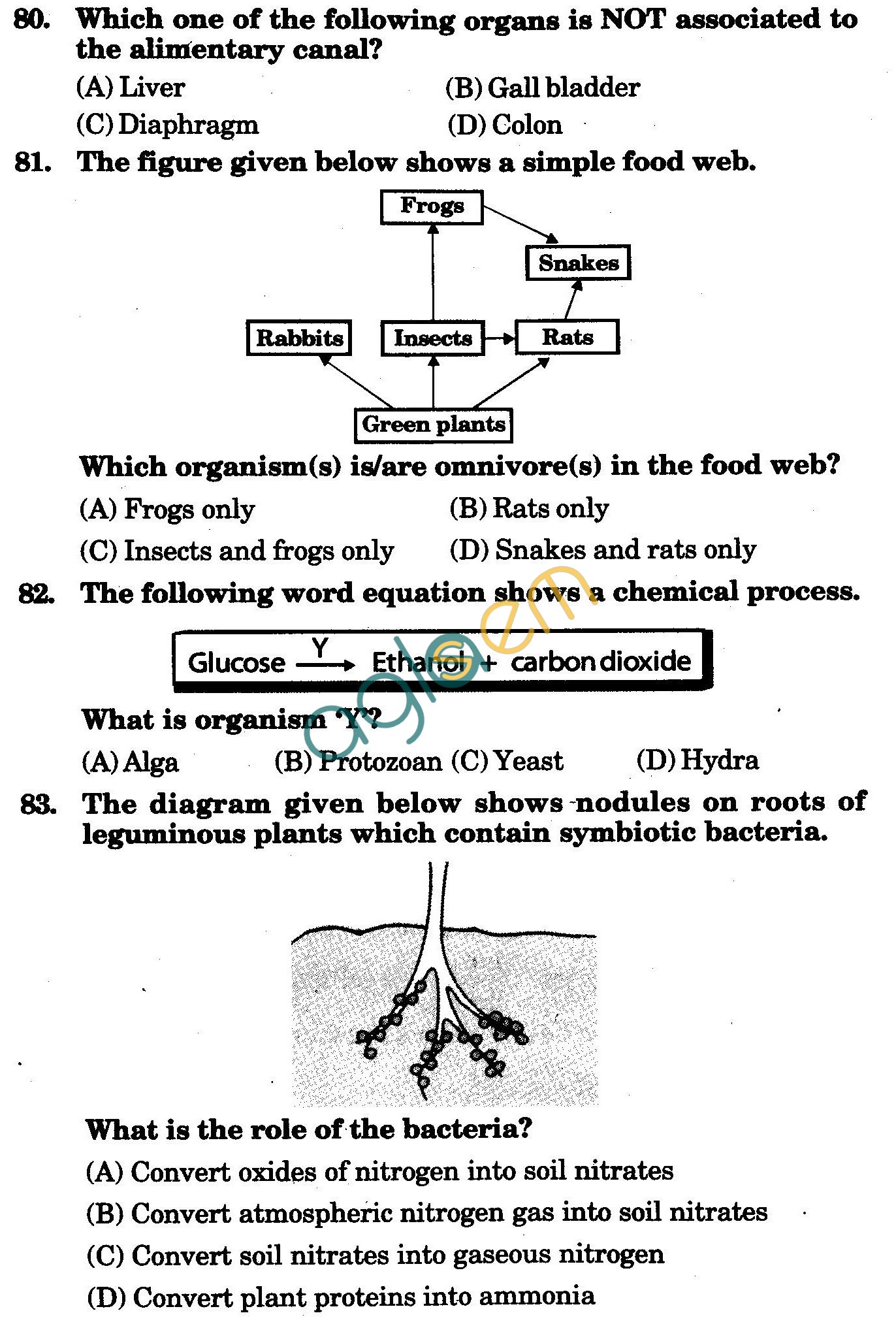 NSTSE 2010 Class VII Question Paper with Answers - Biology
