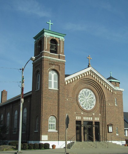sky brick church architecture illinois catholic stainedglass smalltown architecturaldetails westfrankfort