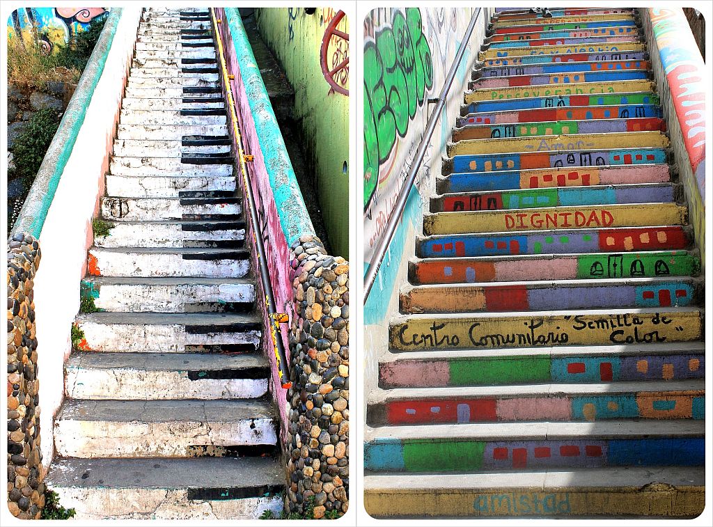 colorful stairs in valparaiso