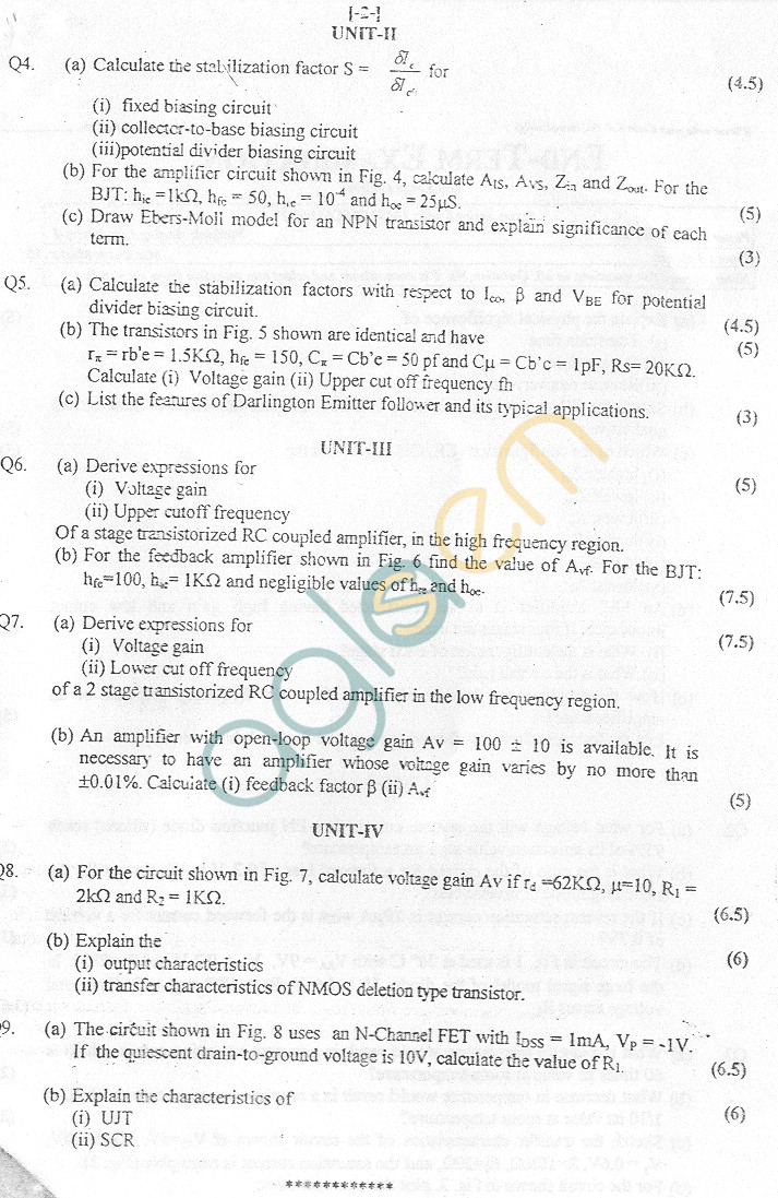GGSIPU Question Papers Third Semester  End Term 2006  ETEC-207