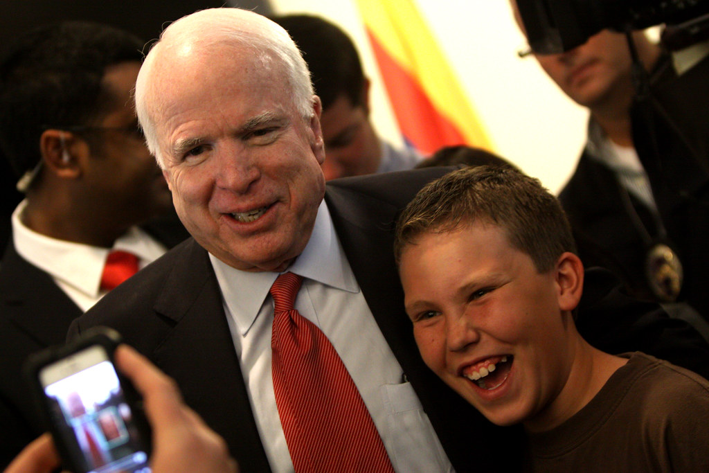 John McCain with supporter