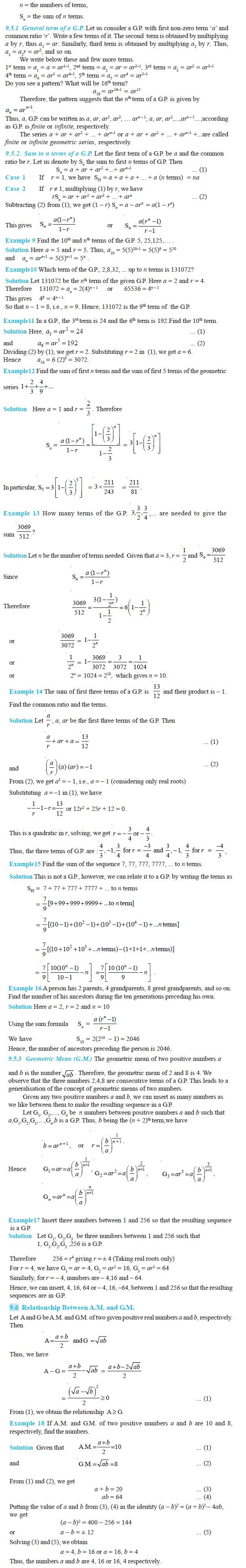NCERT Class XI Mathematics Chapter 9 – Sequences and Series