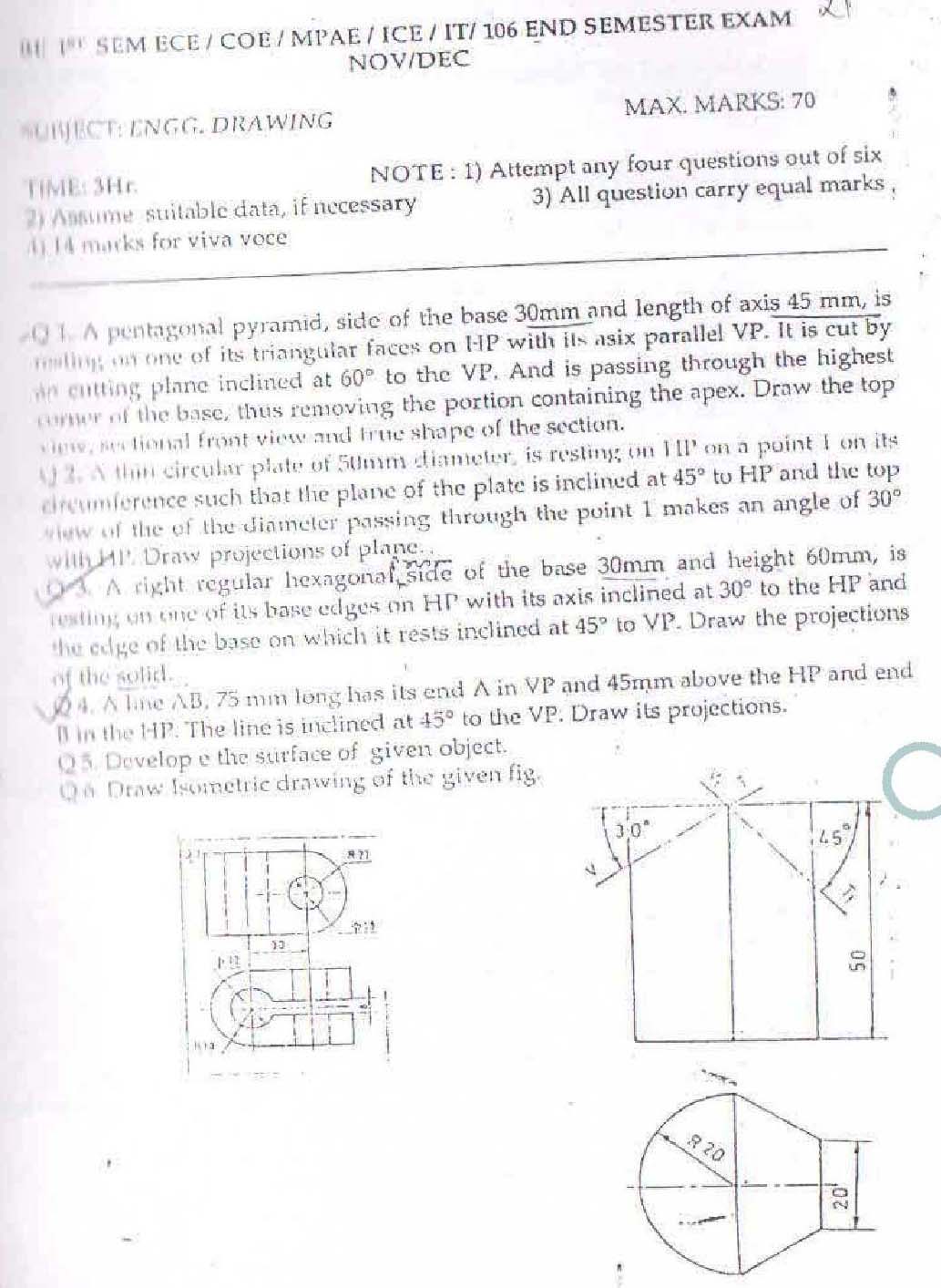 NSIT: Question Papers 2010 – 1 Semester - End Sem - ECE-COE-MPAE-ICE-IT-106