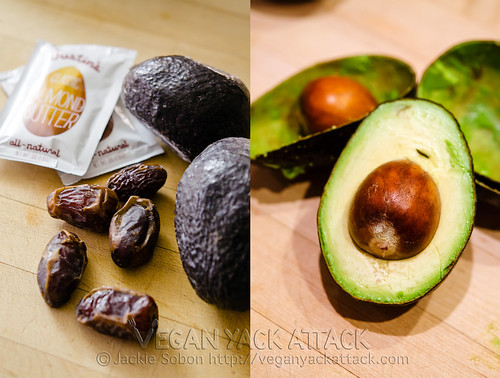 Dates, almond butter and avocado