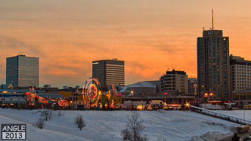 carnival winter sunset building alaska lights us downtown ak anchorage furrondy