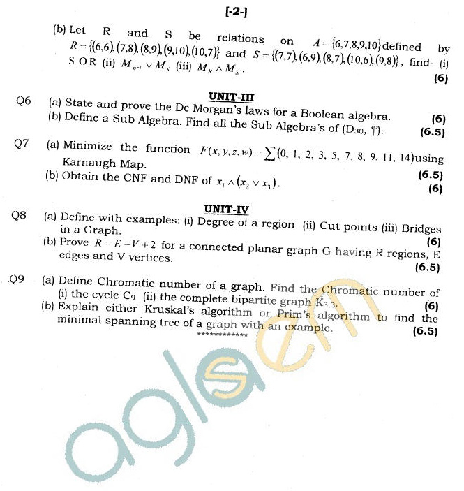 GGSIPU Question Papers Third Semester – End Term 2011 – ETCS-207
