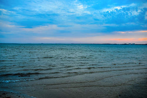 sunset beach water river evening bay coast unitedstates florida dusk melbourne fl melbournebeach fla