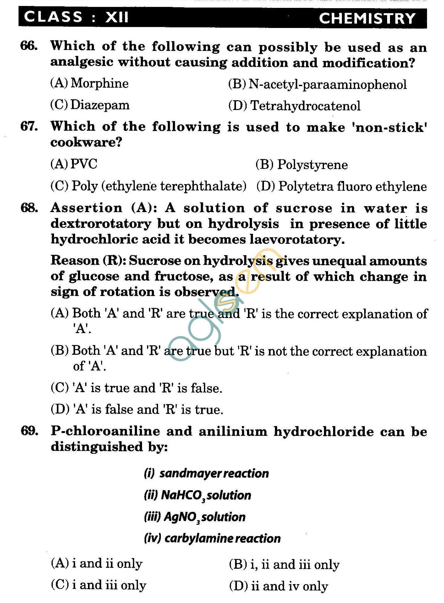 NSTSE 2009 Class XII PCB Question Paper with Answers - Chemistry
