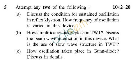 UPTU B.Tech Question Papers - EC-601-Microwave Engineering