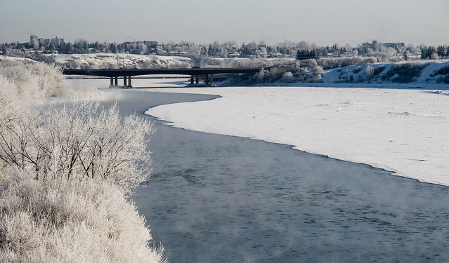 frosty river scene