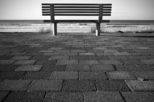 sea bw texture beach bench coast view pavement seat paving rest blocks naki eastendbeach taranakinz
