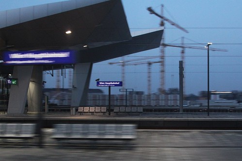 Speeding past Wien Hauptbahnhof