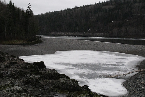 canada ice forest river landscape rocks bc seasons skeena gravel cedarvale