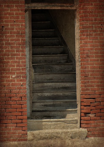 brick stairs decay kansas enhanced smalltown doorways lenora highplains