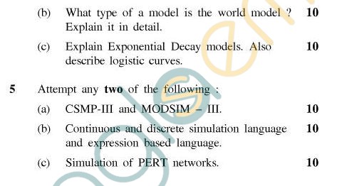 UPTU MCA Question Papers - MCA-402 - Modeling & Simulation