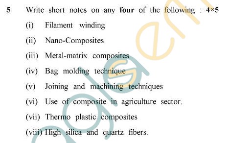UPTU B.Tech Question Papers - PL-803 - Polymer Composites