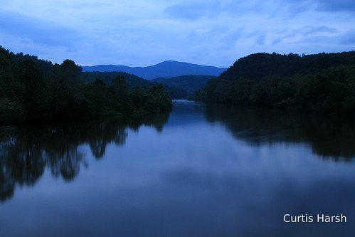 blue sunset mountain water river james dusk scenic ridge parkway