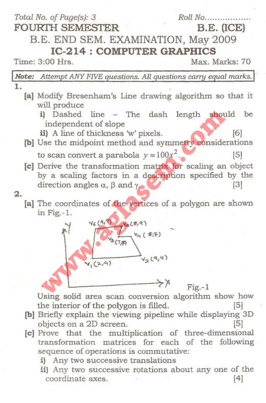 NSIT: Question Papers 2009  4 Semester - End Sem - IC-214