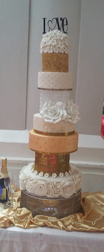 Gold and White LOVE Cake by Cez Cruz of SwitPrincess Cakes