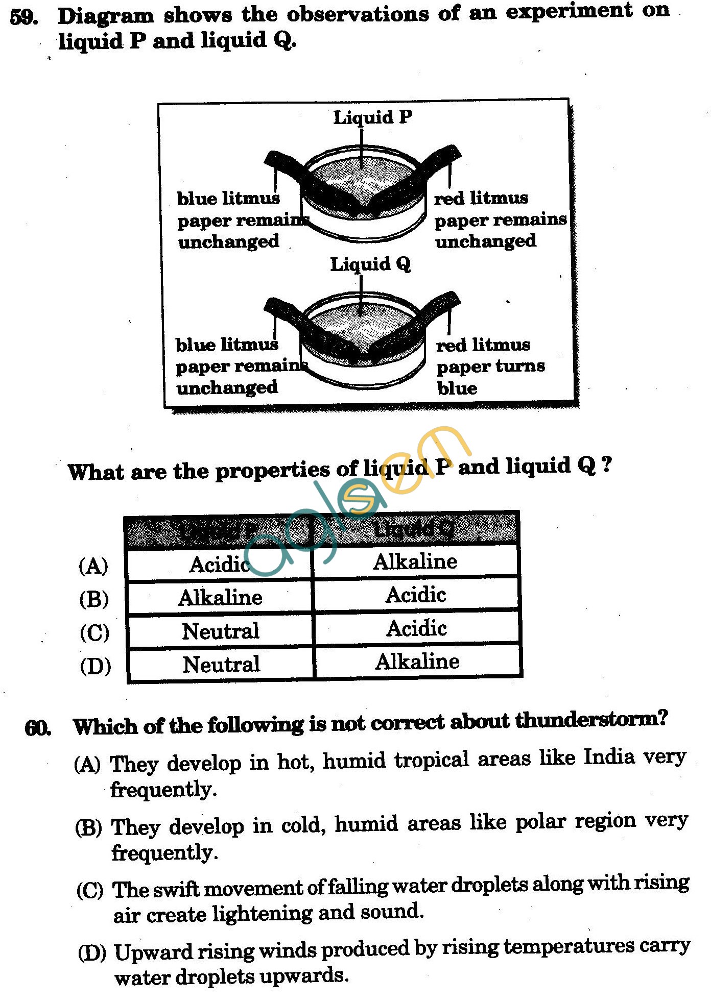 NSTSE 2010 Class VII Question Paper with Answers - Chemistry