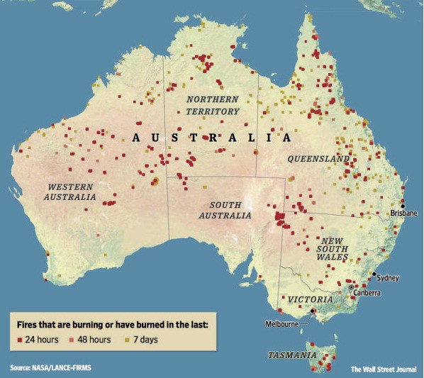 Australia heatwave map