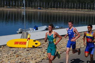 Image of youths competing in a triathlon