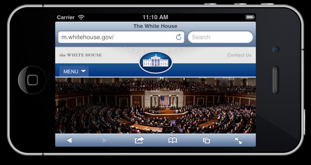 Captura de pantalla de la web de La Casa Blanca