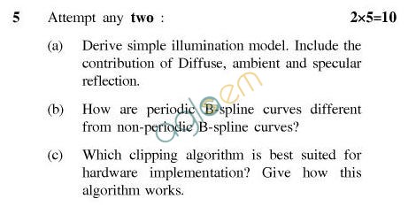 UPTU B.Tech Question Papers - CS-603-Computer Graphics