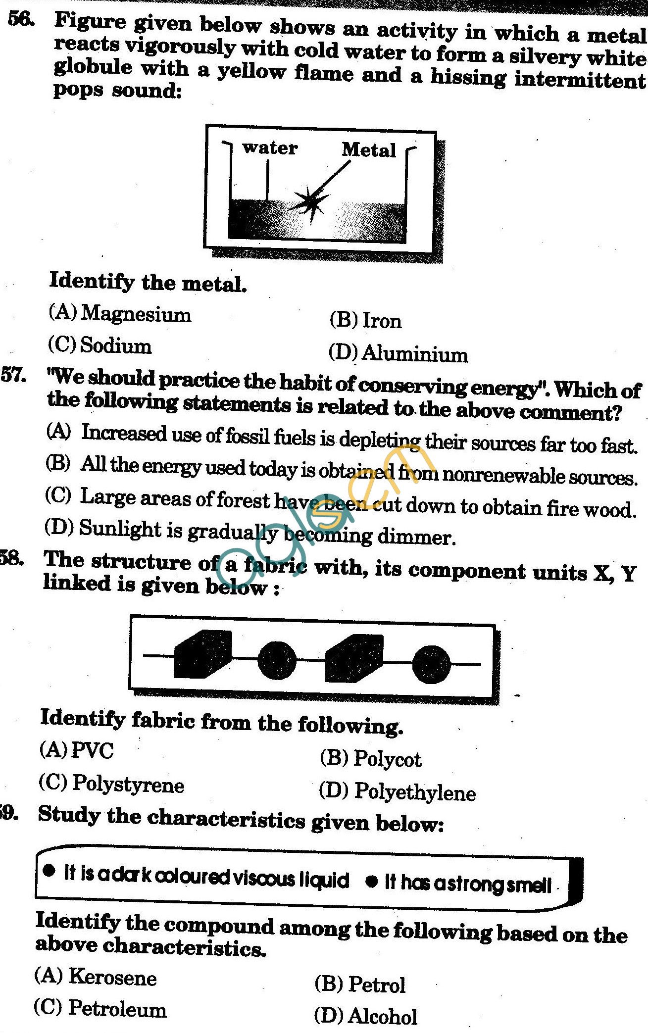 NSTSE 2010: Class VIII Question Paper with Answers - Chemistry