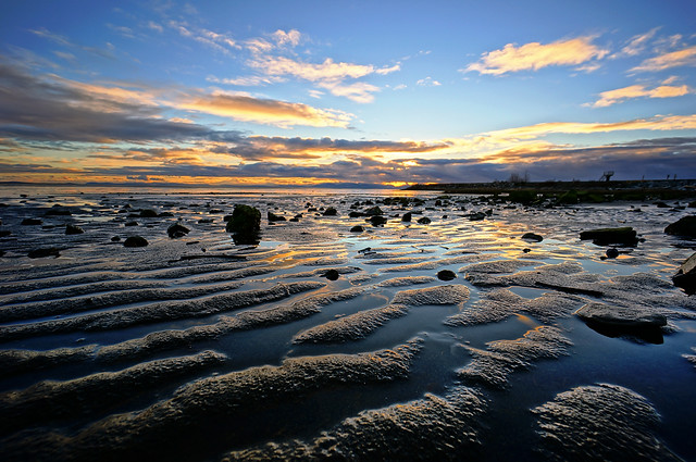Iona Beach at Sunset in Winter