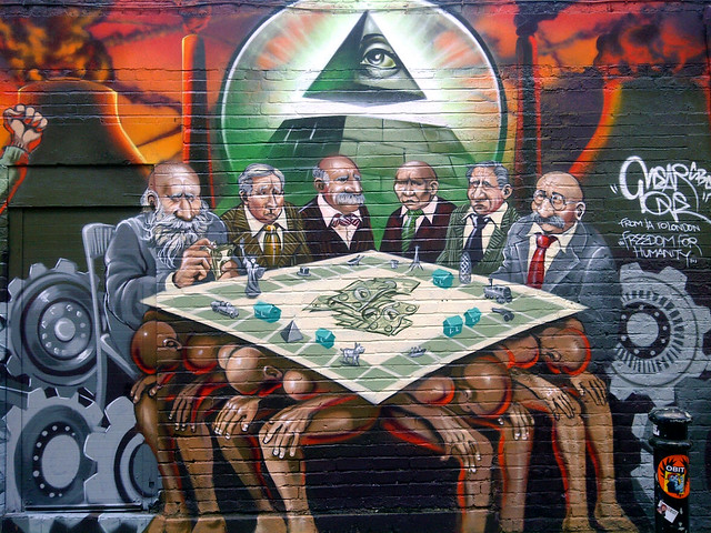 @mearone "The New World Order is the Enemy of Humanity" artwork on Hanbury Street, Brick Lane #London #StreetArt