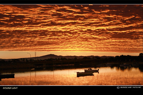 orange cloud port sunrise reflections bright australia augusta brilliant
