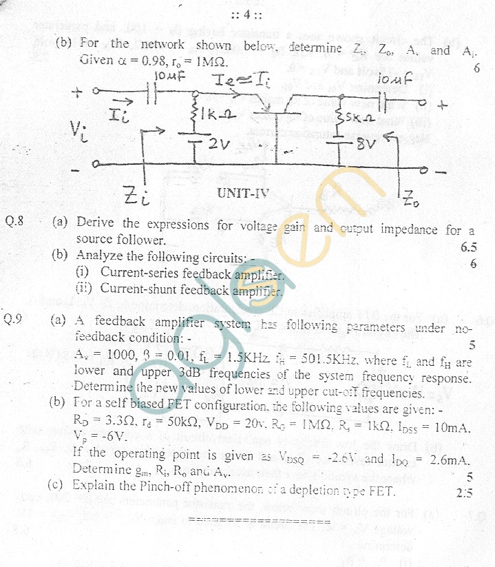 GGSIPU Question Papers Third Semester – End Term 2005 – ETEE-203