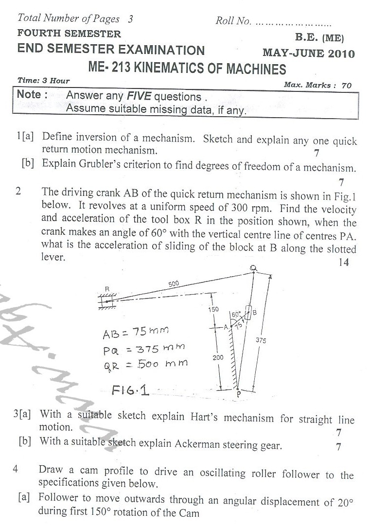 DTU Question Papers 2010  4 Semester - End Sem - ME-213