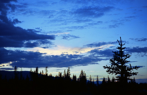 blue trees sunset sky canada mountains film clouds 35mm river rockies bc pentax silhouettes columbia negative valley scanned adjusted purcells espio145m