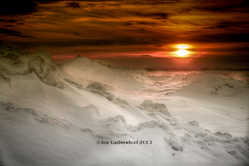winter snow ice sunrise michigan upperpeninsula lakesuperior whitefishpoint