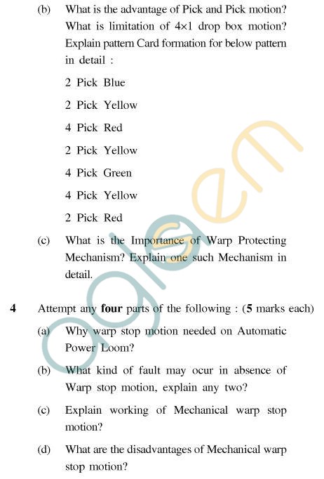 UPTU B.Tech Question Papers - CT-402(N) - Fabric-Manufacture-II
