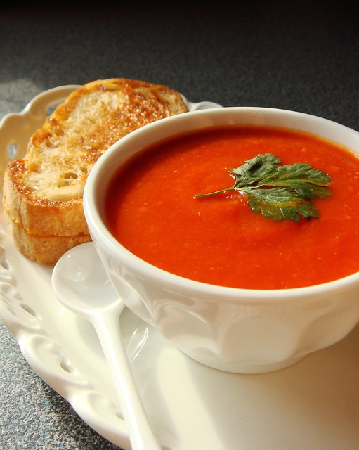 Classic Tomato Soup & Grilled Pimento Cheese Sandwich