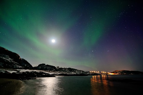 longexposure bridge sky moon night landscape nordnorge northernlights auroraborealis sommarøy brensholmen nikond7000