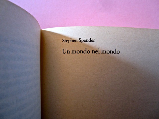 Stephen Spender. Un mondo nel mondo. Il Mulino 1992. Sovracoperta di Alberto Bernini. Pag. 23 (part.), 1
