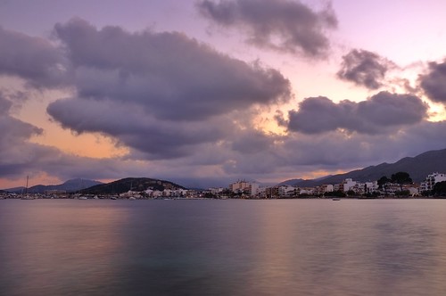 sunset sea clouds port coast spain fuji purple dusk mallorca pollensa perto majorca x100