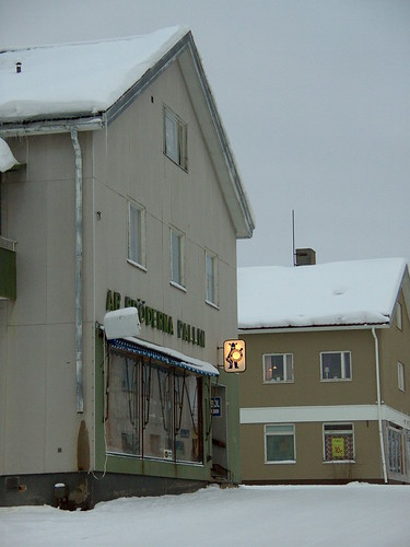 winter snow building shop sweden lappland lapland åsele anawesomeshot
