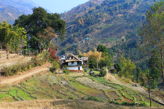 Village near the Arun Valley, east Nepal