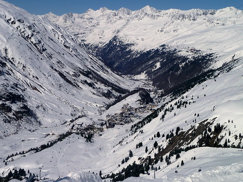 white mountain snow austria europe skiing valley obergurgl