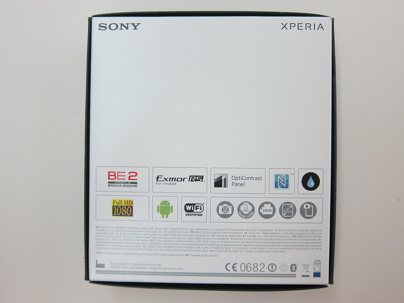 Sony Xperia Z - Box Back