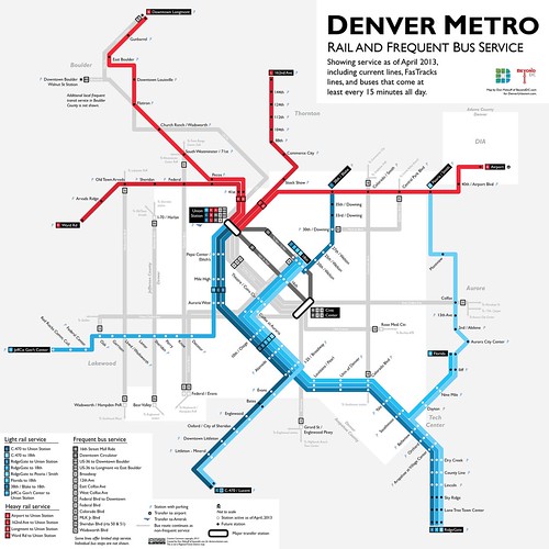 Denver FasTracks and frequent bus map