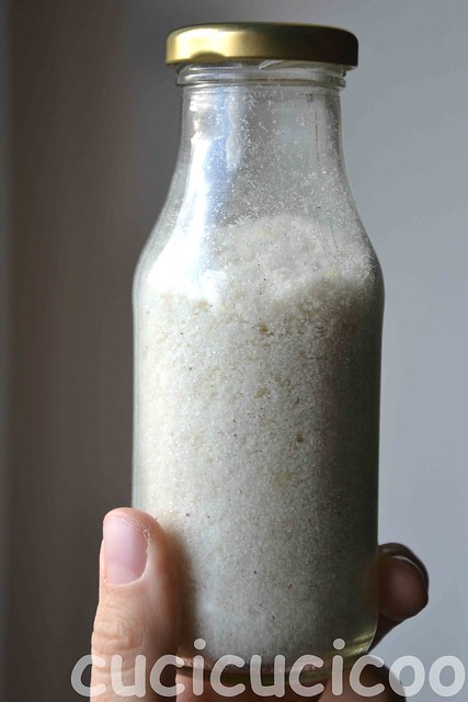 hand crushed garlic salt in bottle ready for use