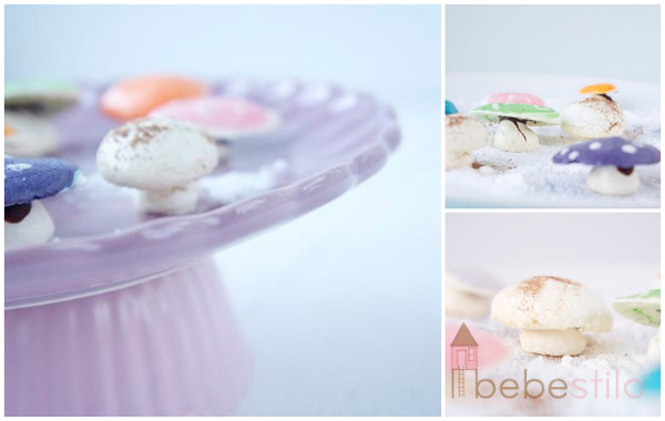 recetas para niños de setas y champiñones de merengue / Mushroom meringue