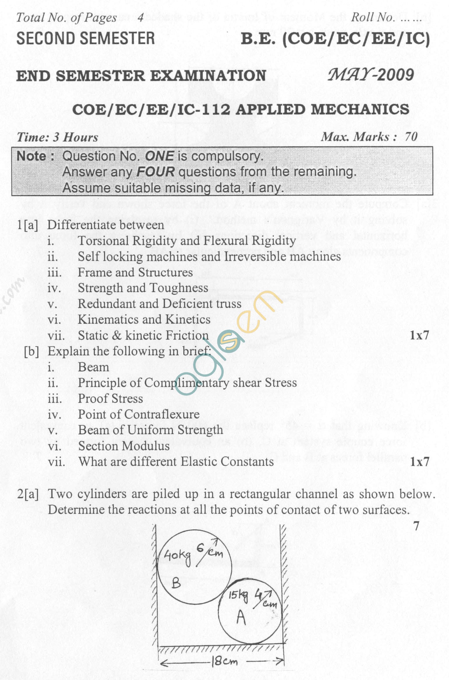 NSIT: Question Papers 2009 – 2 Semester - End Sem - COE-EC-EE-IC-112